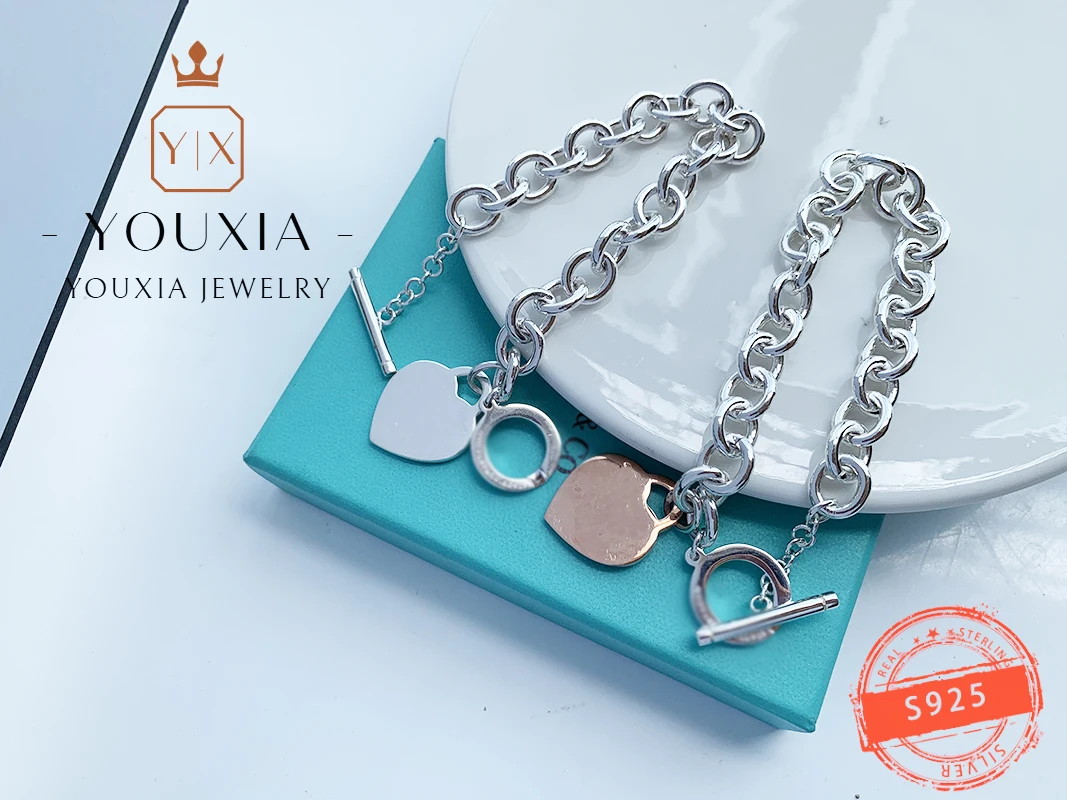 

TF S925 Sterling Silver O Pin Buckle Love Bracelet Ladies Silver Bracelet Couple Bracelet Luxury Original Logo Jewelry Lover