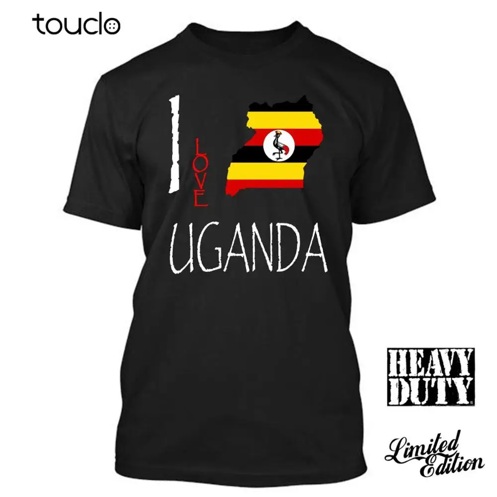 

Print Tees Short Sleeve O-Neck UGANDA I Love Culture Flag T SHIRT TEES Men Summer Style