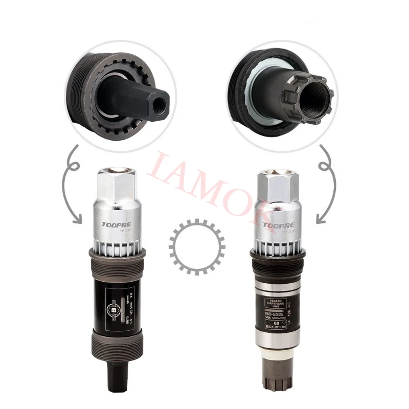TOOPRE Bicycle Silver Bottom Bracket Removal Tool 20CR Steel Iamok Bike Parts 137g Square Hole/Spline BB Tools | Спорт и развлечения