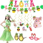 Шар в виде фламинго баннер, декор для гававечерние, товары для вечеринки Гавайская люау, Алоха, тропический декор для летней вечеринки, вечеринки, свадьбы, дня рождения