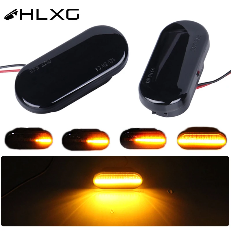 HLXG динамический боковой маркер светодиодный для vw polo 9n lupo golf seat toledo ford focus mk2 fiesta