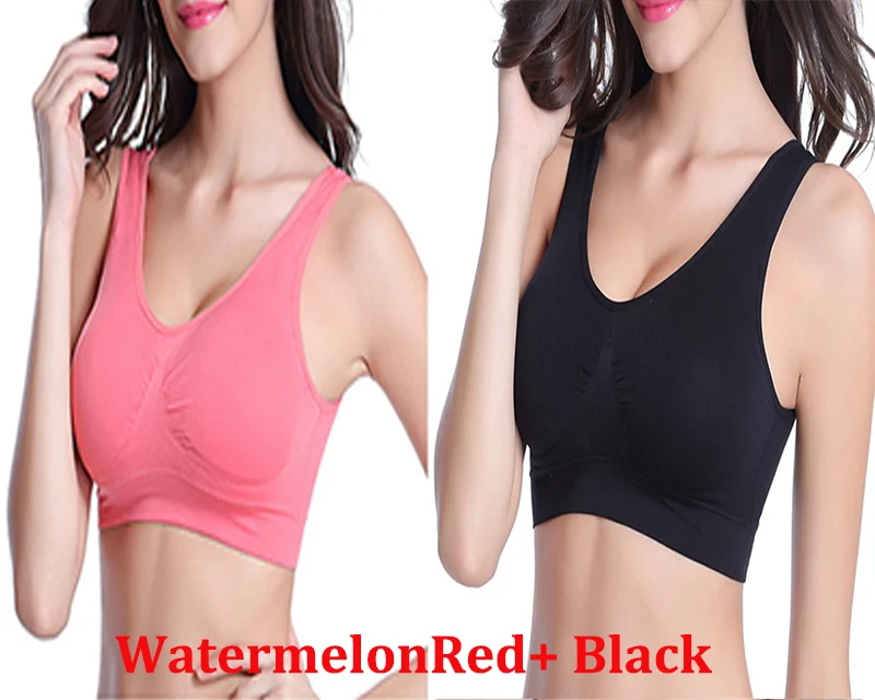 WatermelonRed-Black MARK MADDOX 2 шт. сексуальный женский бюстгальтер пуш-ап с открытой спиной мягкие бюстгальтеры плюс размер Удобный беспроводной бюстгальтер дышащий бесшовный бюстгальтер - Цвет: WatermelonRed-Black