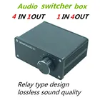 Аудиоустройство, 4 входа, 1 выход, hifi стерео RCA переключатель, сплиттер, переключатель (черный)