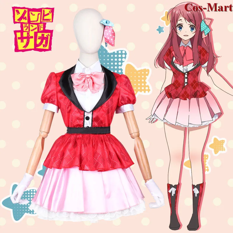 

New Anime ZOMBIE LAND SAGA Minamoto Sakura Cosplay Costume Sweet Cute Uniforms Female Activity Party Role Play Clothing XS-XL