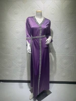 beaded satin wholesale abaya dubai muslim dress abaya islamic clothing muslim dress women ab012
