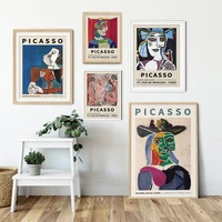 abstract vintage picasso classic museum exhibition posters wall art canvas painting picture printing for living room home decor