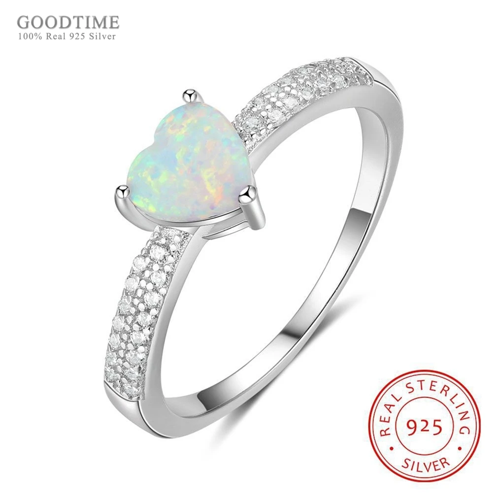 Женское кольцо из серебра 925 пробы с опалом|Кольца| |