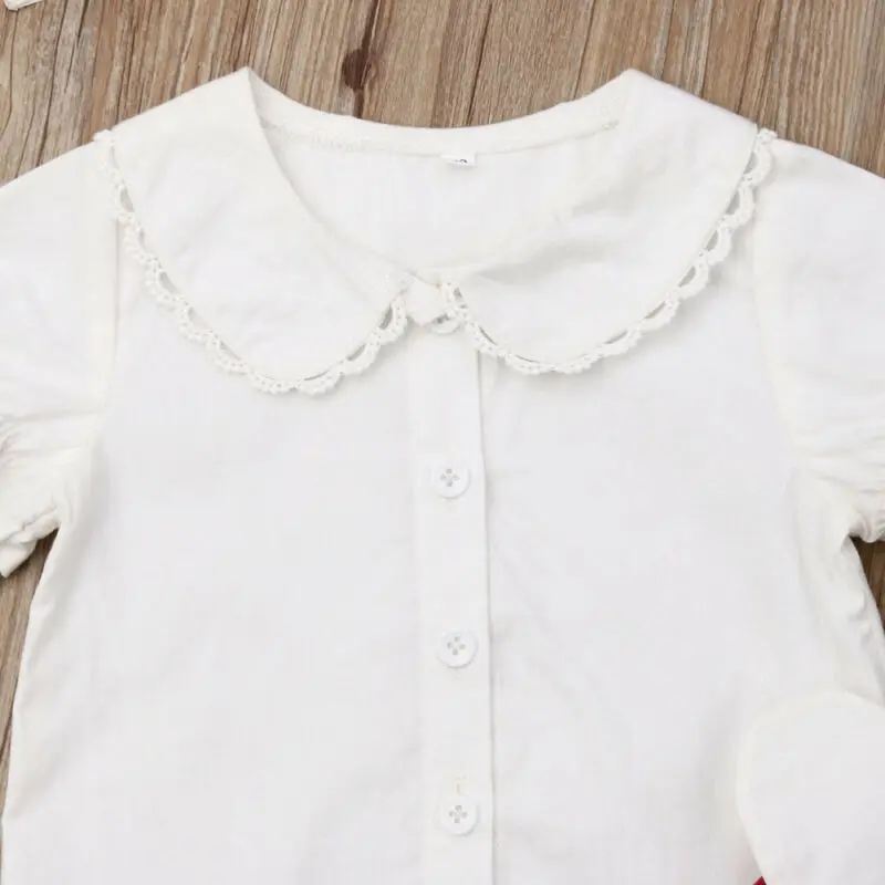 2 предмета Одежда для новорожденных девочек блузка с короткими рукавами белый