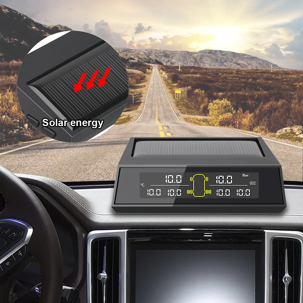 Система контроля давления в шинах TPMS цветной ЖК-экран на солнечной батарее