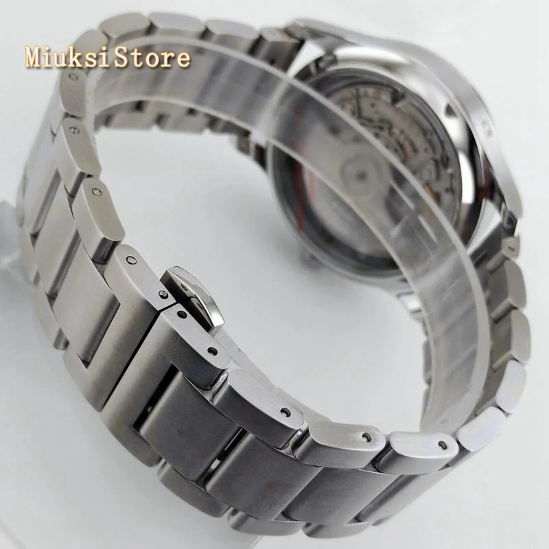 Parnis мужские топ бизнес часы 43 мм белый циферблат Дата запас хода автоматический