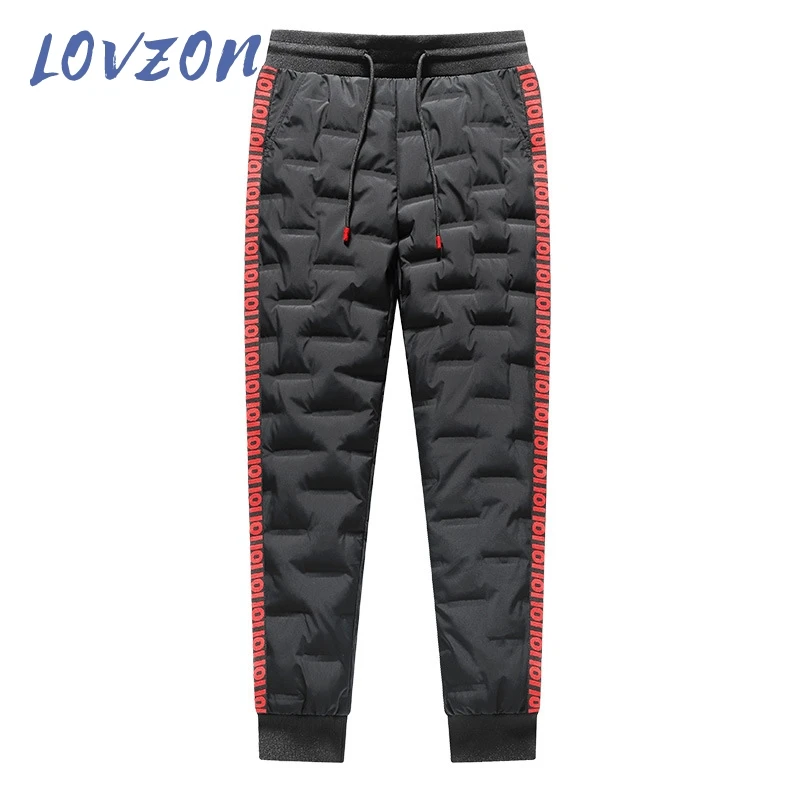 

LOVZON New Style Winter Down Cotton Pants 90% White Duck Down High Waist Thick Warm Down Trouser Outdoor Hiking Waterproof Pant