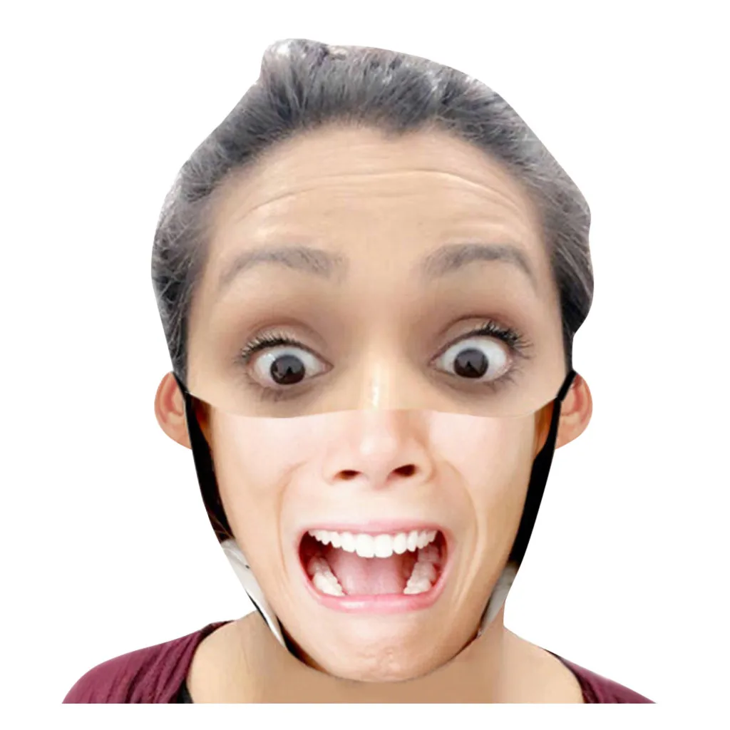 

mouth mask 1PC Unisex Adult Face Printed Funny Face Outdoor Breathable Cycling Mask mask girl washable and storage reusable