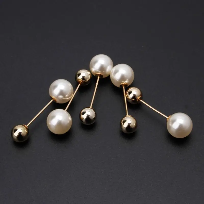5Pcs Classic Imitation Double Pearl Brooches Sweater Shawl Clip Safety Pin Women 62KE | Украшения и аксессуары