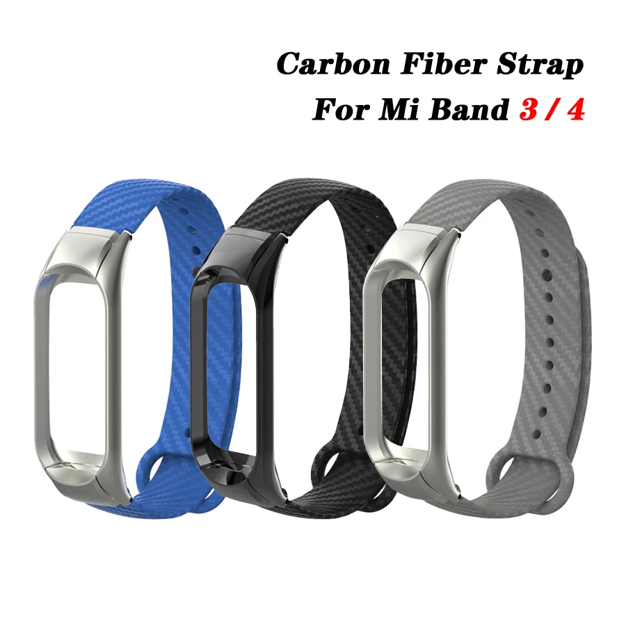 Ремешок спортивный из углеродного волокна для Xiaomi Mi Band 4 сменный Браслет наручных