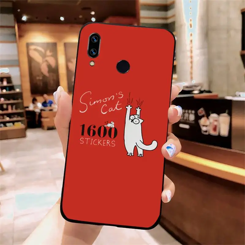 

Bad cat Black white simple lines Phone Case For Xiaomi Redmi note 4 4X 8T 9 9s 10 K20 K30 cc9 9t pro lite max