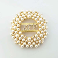 drop shipping newest pink and green big round hotsell coloful pearl brooch lapel pin