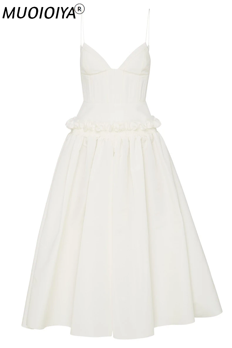 

2021 New Arrival Runway Designer High Quality Romantic French Style Elegant Sexy Summer Spaghetti Strap Fashion Party Vestidos