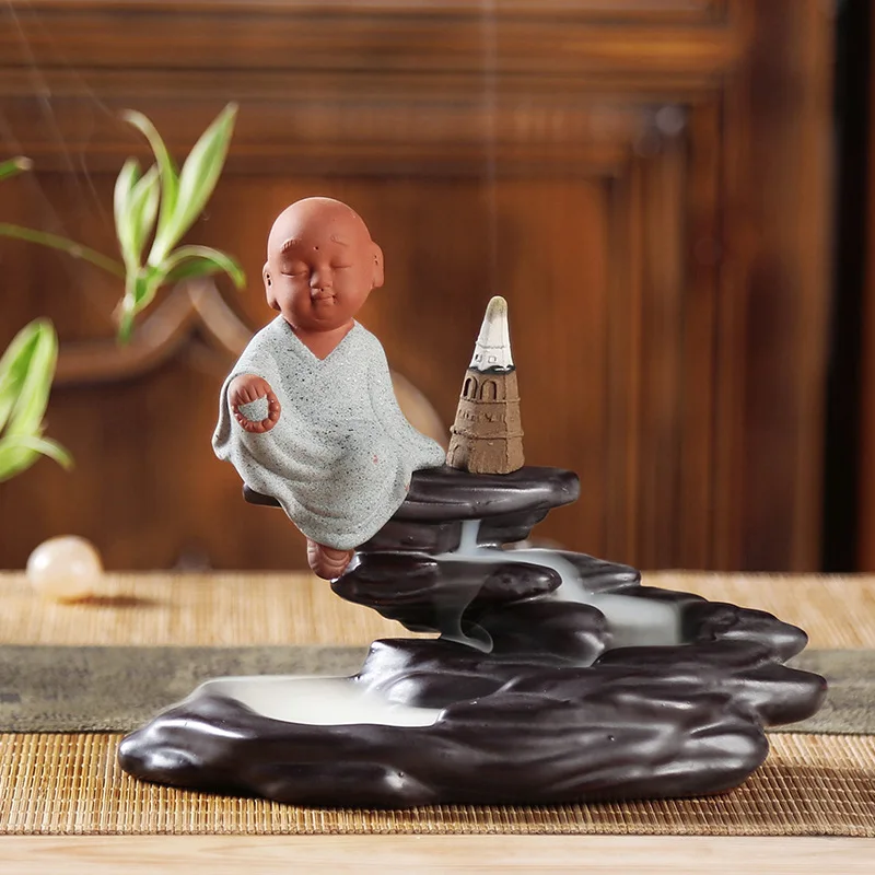 Курильница для благовоний в стиле ретро горелка с высокими горами и текущей