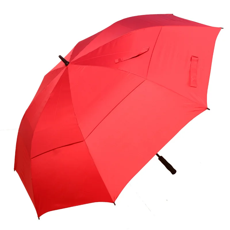 

Красный зонт для взрослых, уличный большой зонтик с защитой от УФ лучей, ветрозащитный зонтик с длинной ручкой, с сильной защитой от дождя, ...
