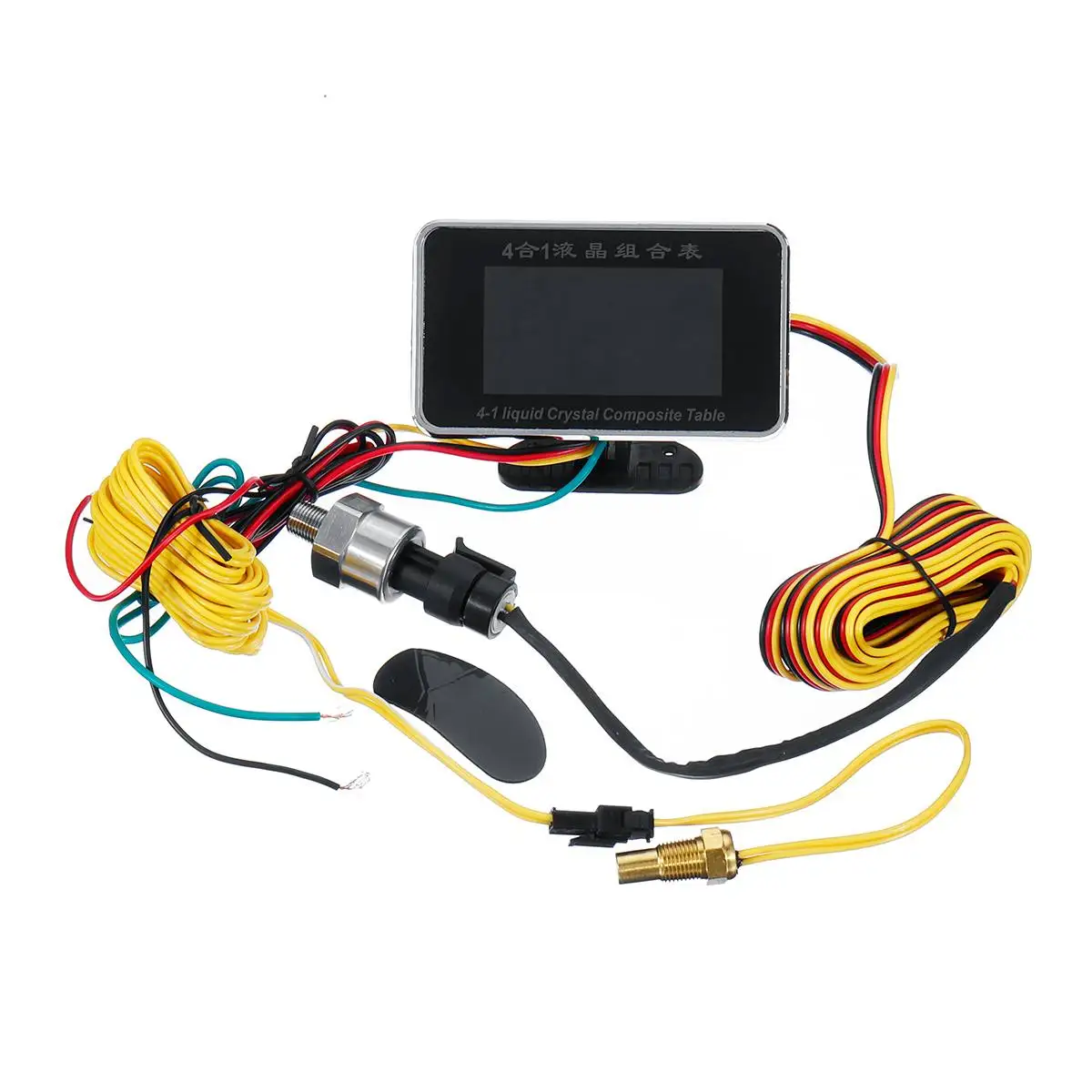 12v/24v 4in1 LCD Car Digital ALARM Gauge Voltmeter Oil Pressure Fuel Water Temp meter 1/8 NPT Oil Pressure sensor