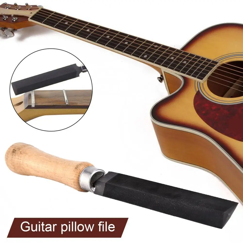 

Professional guitar file Precision ergonomic handle Portable string file Double-edged slotted file Luthier musical instrument