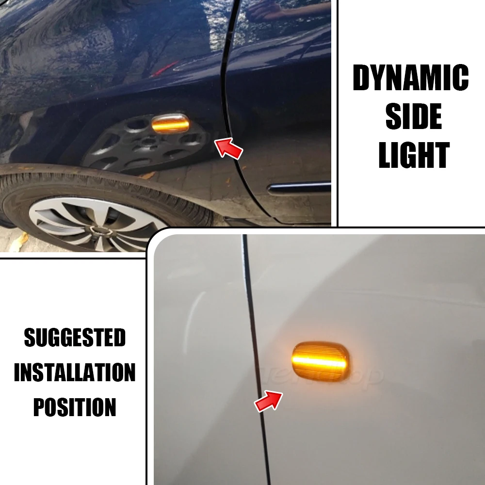Светодиодный динамический боковой индикатор сигнала для Toyota Corolla RAV4 Prius Yaris Camry Vios