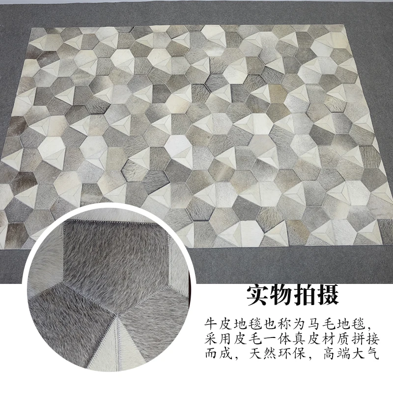 売却 豪華な手作りの牛革カーペット,リビングルームの大きなリネン,寝室のソファ,本物の毛皮の床マット
