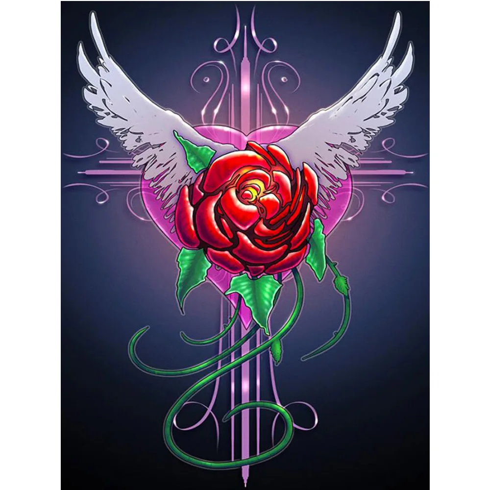 

Алмазная 5D картина с цветами розы, Новое поступление, алмазная вышивка «сделай сам», вышивка крестиком в виде крыльев, мозаика, вышивка, иску...
