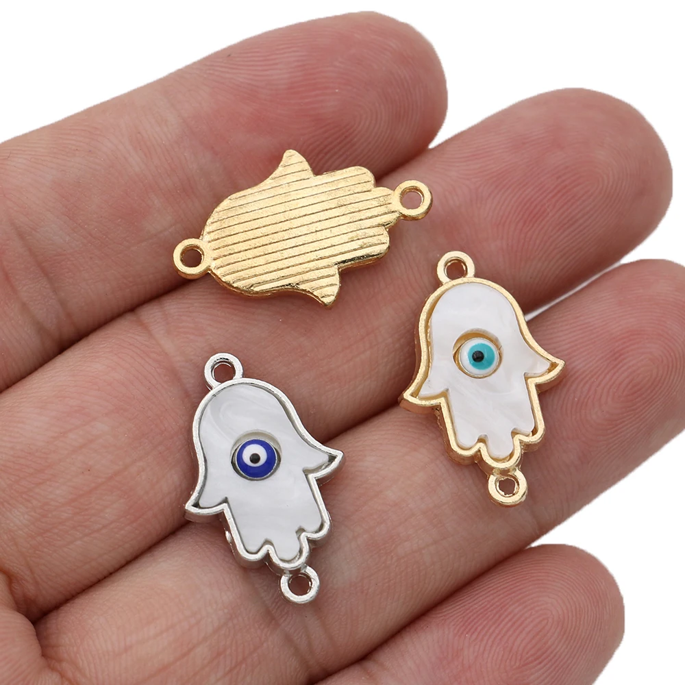 5 шт. Позолоченный Хрустальный Фатима для рук сглаза очаровательные разъемы