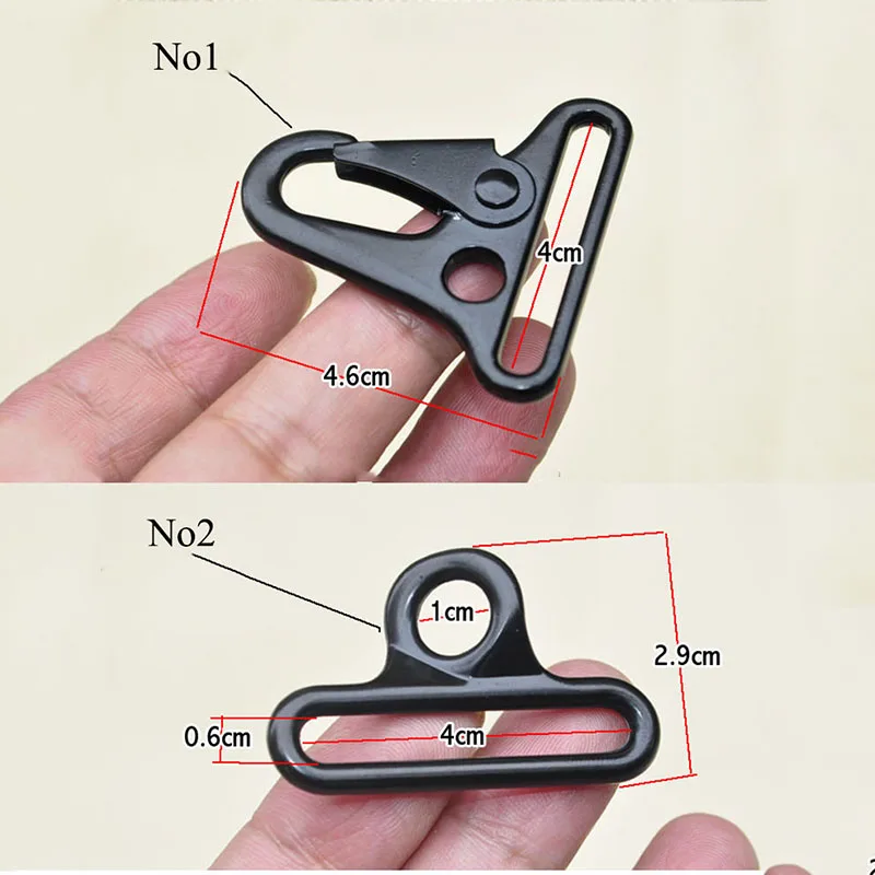 Meetee 5/10sets 40mm Bag Clasps Lobster Carbine Double Buckles for Outdoor Backpack Belt Webbing Hook Key Ring Hang Clips BF247
