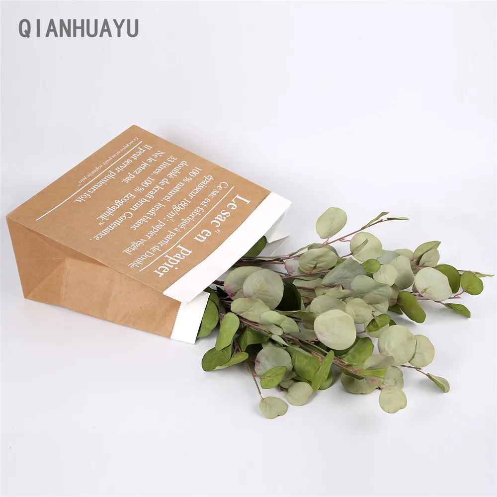 

Artificial Eucalyptus Leaves Branch Retro Green Silk Apple Leaf For Palnt Ornament DIY Wedding Shooting Prop Home Decor Supplies