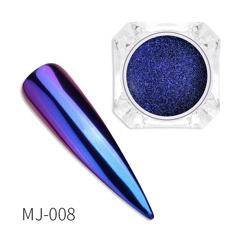 MJ-008 Зеркальный блестящий порошок для дизайна ногтей 3D DIY хромированный пигмент пыль блестки Типсы для маникюра украшения аксессуары УФ гель полировка - Цвет: MJ-008
