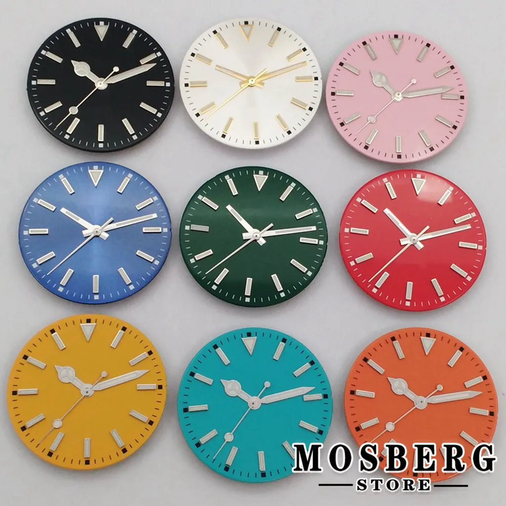 

29.2mm Sterile Green Luminous Watch Dial With Watch Hands For NH35 NH36 ETA 2824 2836 Miyota8215 8205 821A DG2813 3804 Movement