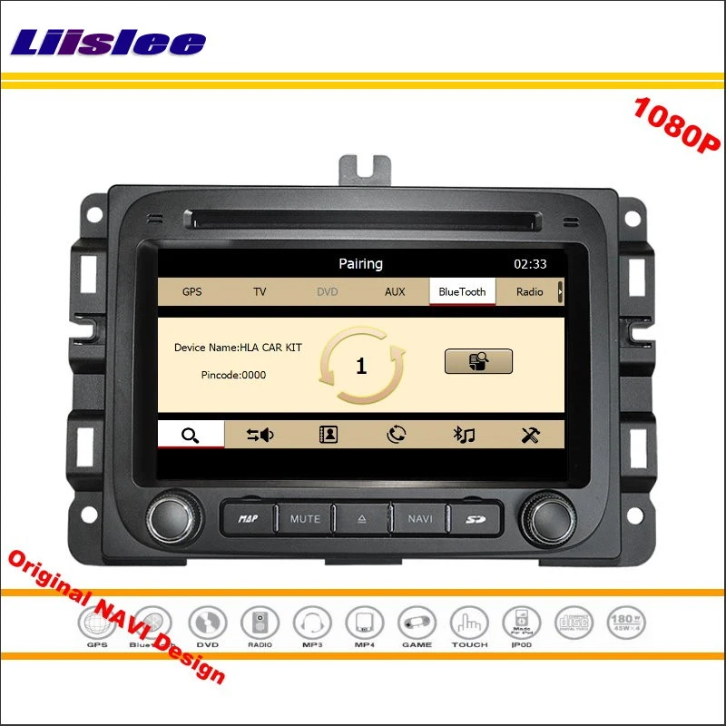 

For Dodge RAM 1500 2014 2015 2016 Car Radio FM AM Audio Video Stereo CD DVD Player GPS Navigation Multimedia HD Screen System