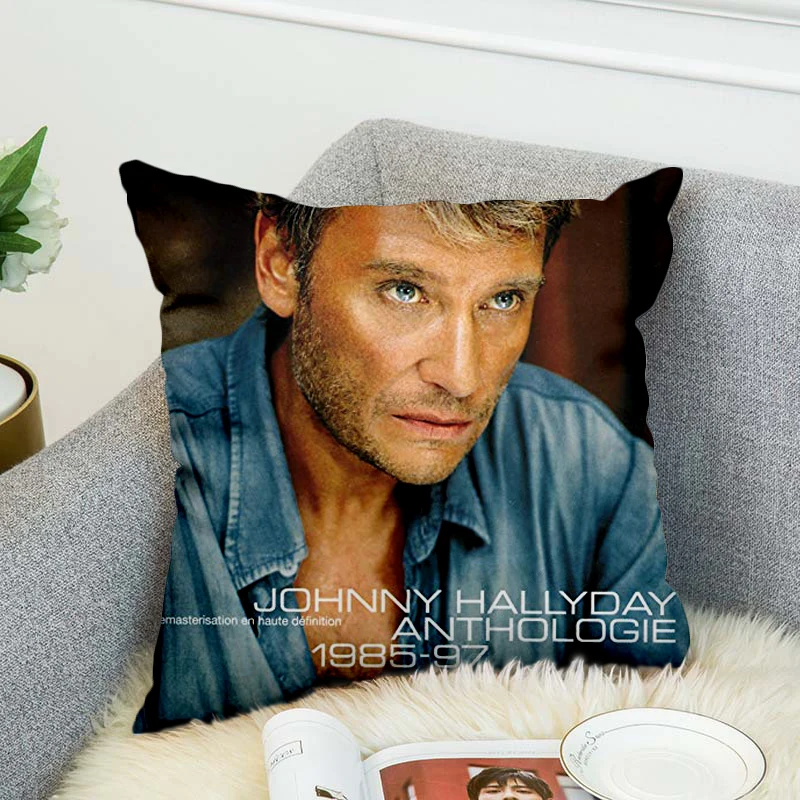 johnny hallyday Pillow Case Polyester Decorative Pillowcases Throw Cover style-2 | Дом и сад