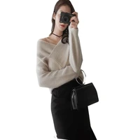 Koral Style Winter 2020 Womens Sexy Off Shoulder Pullover Knitting Sweater Slash Neck Womens Winter Sweaters