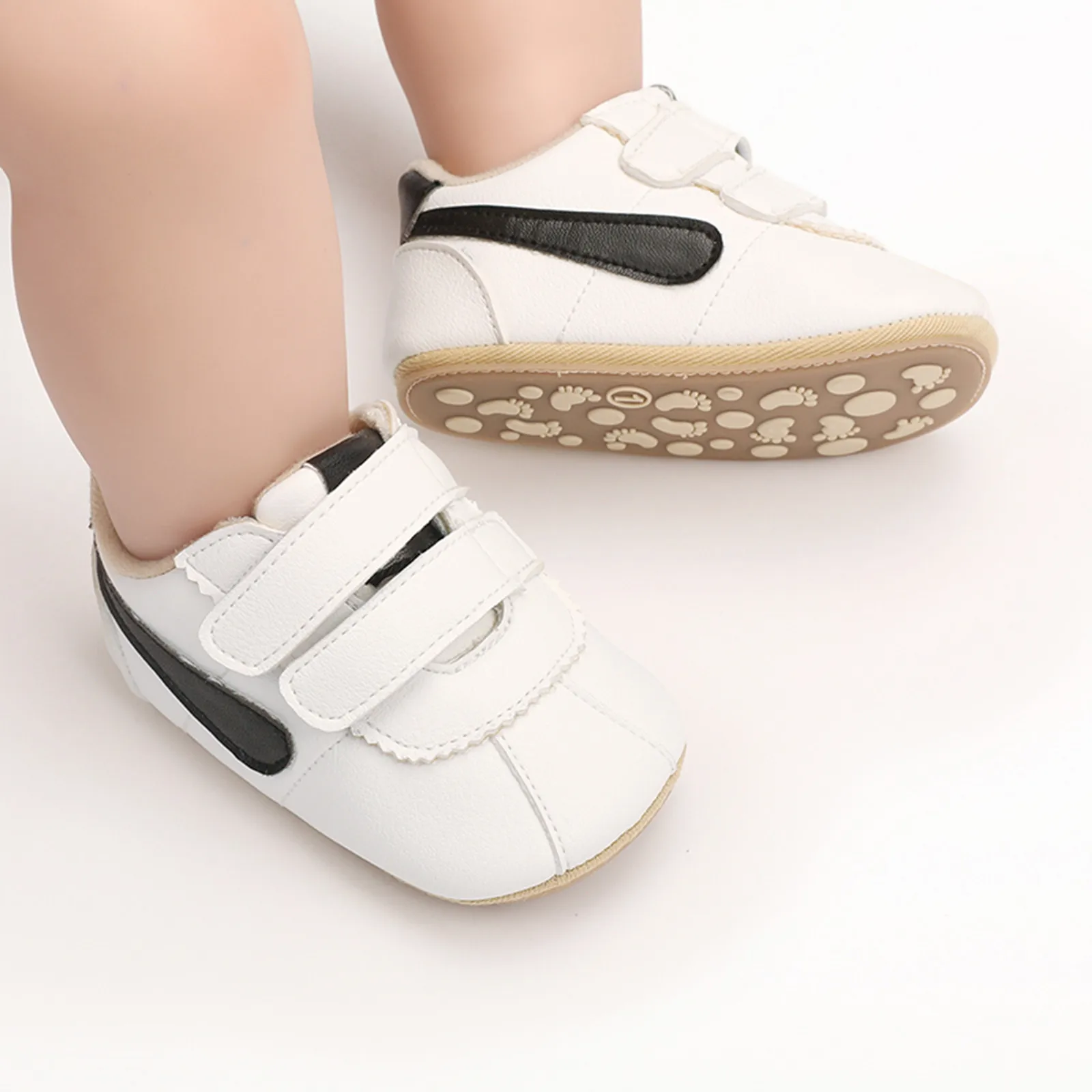 

0-18M Newborn Baby PU Shoes Sole Infant Girls Sneakers Non-slip Cotton Sole Boys Shoes First Walkers Leather Sneakers Shoes