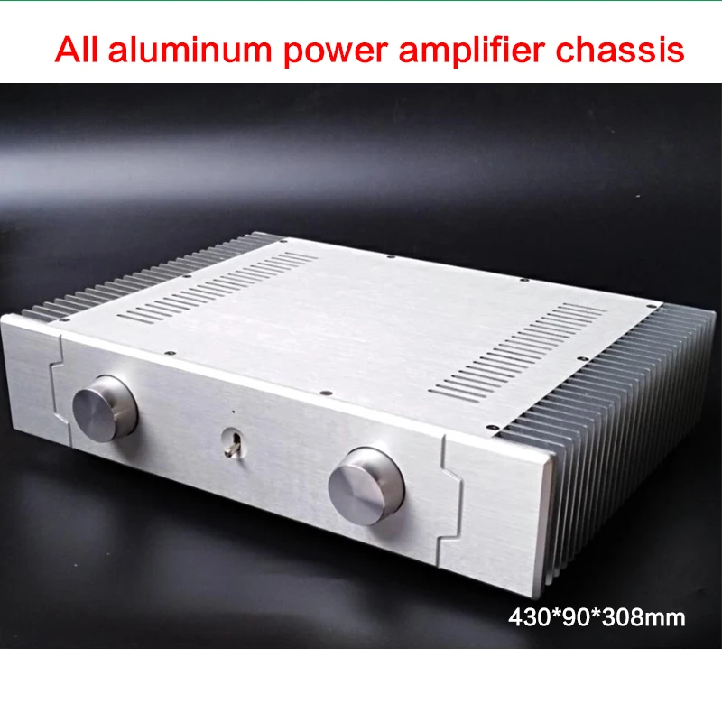 

430*90*308MM All-aluminum Power Amplifier Chassis with Two Sides Radiator Case DIY Class A Box Amplifier Shell Audio Enclosure