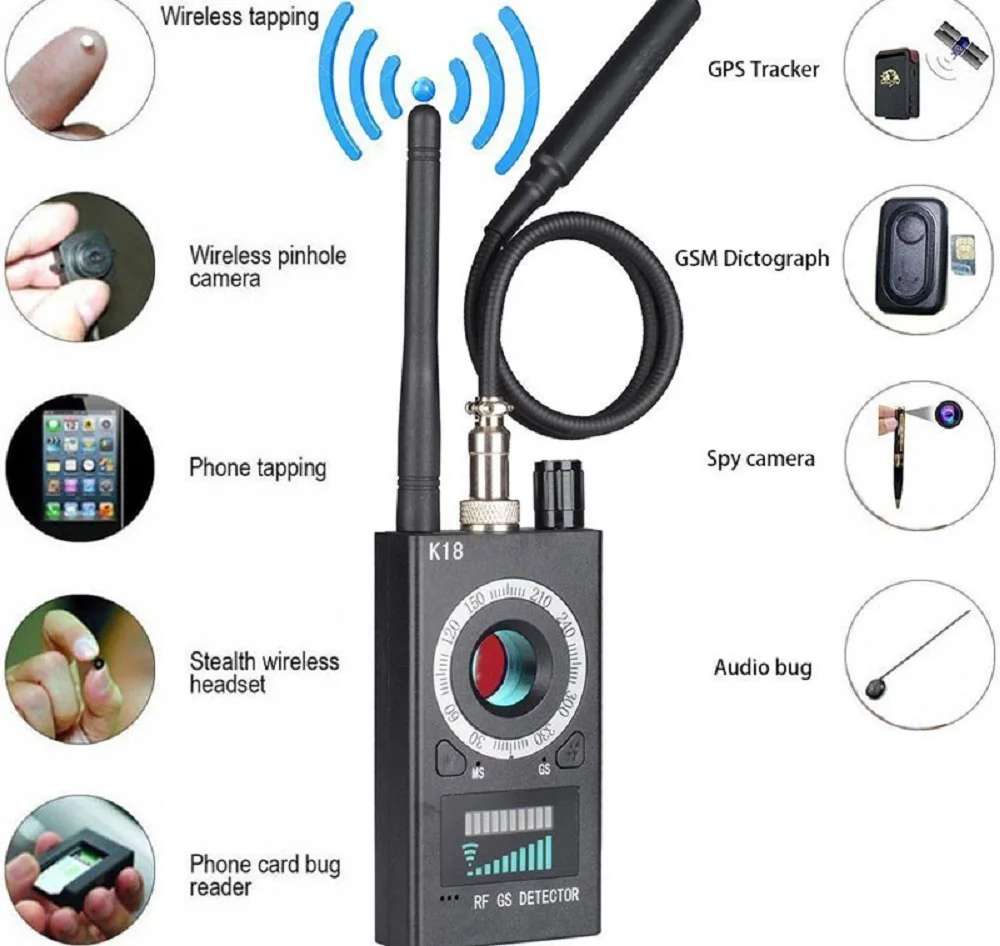 K18 анти шпион ошибки беспроводной мини скрытая камера gps GSM объектив RF трекер звуковой сигнал Gizli Kamera шпион вещи детектор