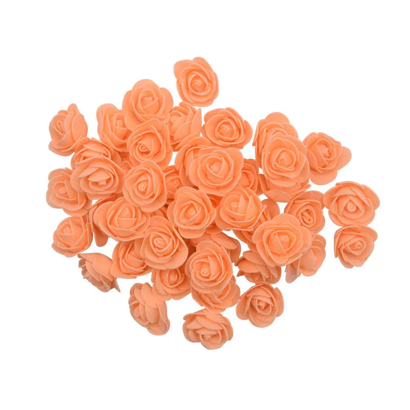 100pcs Orange Моделирующие Цветы Роза медведь пенопласт Медведь Кролик Собака Пена Розы Цветы для DIY Рождественская вечеринка украшения подарок на день Святого Валентина - Цвет: 100pcs Orange