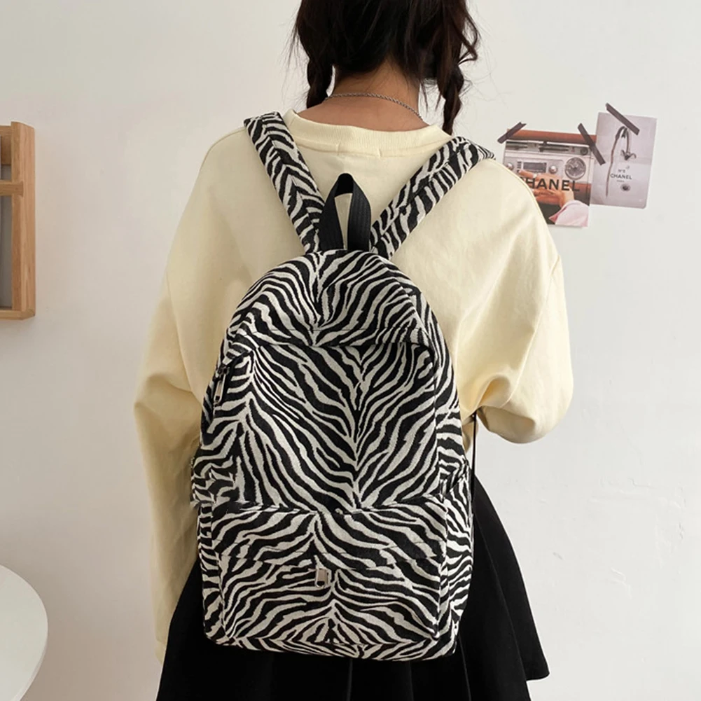 

New Women's Backpack 2021 Trend Zebra Pattern Printing Preppy Style Casual Large Capacity School Bags Knapsack Rucksacks for Gir