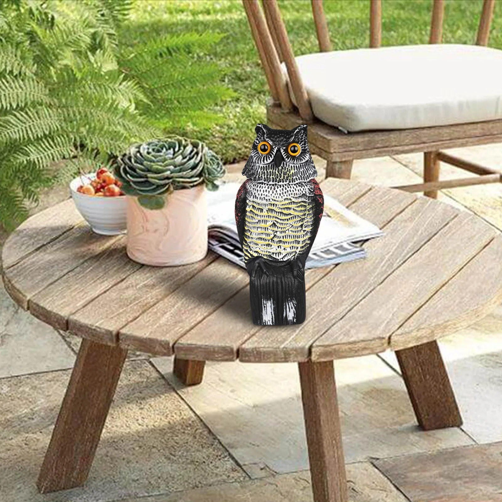 Имитация пластмассы вращающаяся голова Сова садовый Репеллент для крыс и птиц