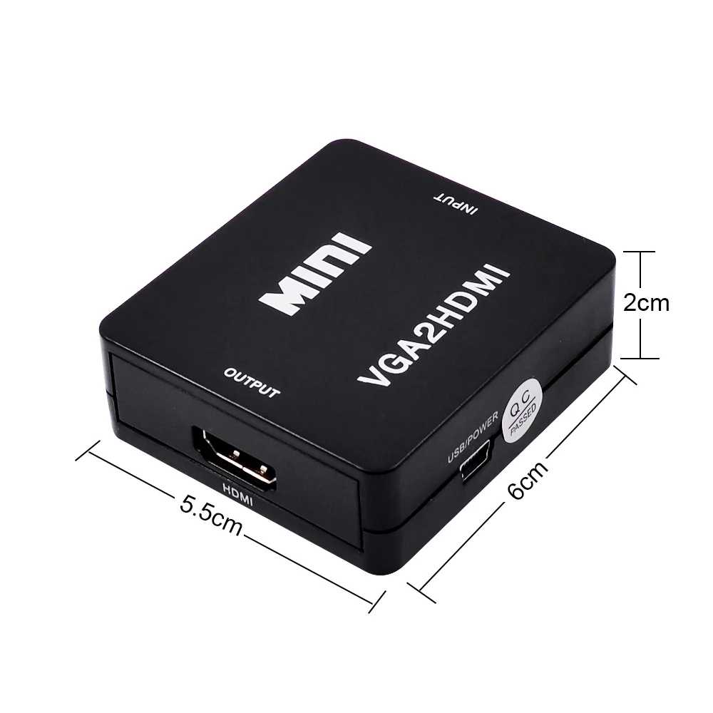 Горячий HD 1080P VGA2HDMI Mini VGA с аудио в HDMI конвертер адаптер разъем для ноутбука ПК HDTV DVD