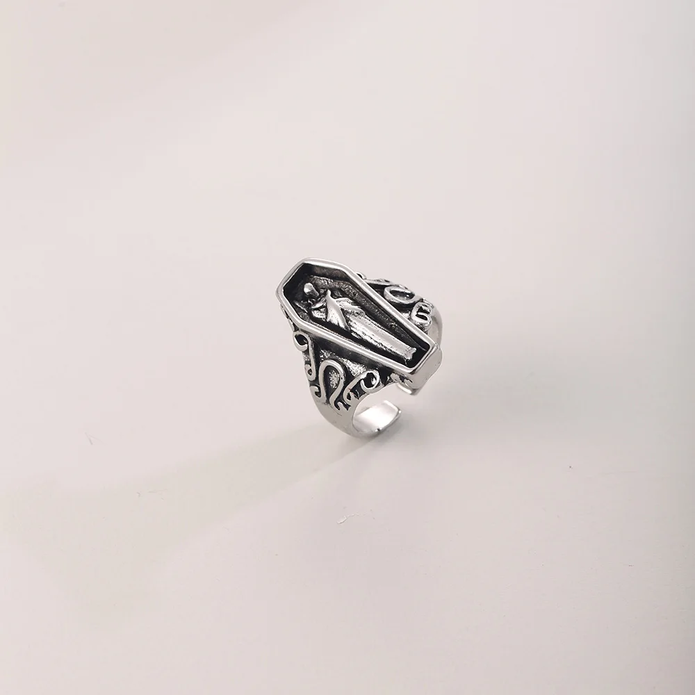 Мужское винтажное серебряное молитвенное кольцо в стиле панк для женщин |
