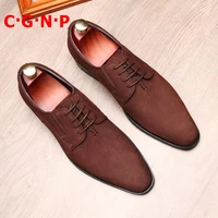 c%c2%b7g%c2%b7n%c2%b7p handmade suede leather mens shoes high quality fashion derby lace up office formal shoes luxury wedding shoes for men