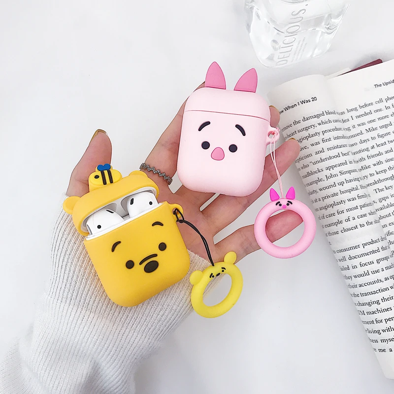 Чехол для Airpods 2 Силиконовый чехол Apple милый наушников 3D защитный | Электроника