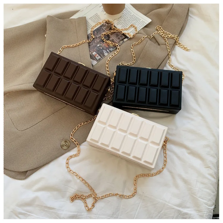 

Vintage Box Shape Chocolate Crossbody Bags for Women 2021 Fashion Shoulder Handbags and Purses Female Luxury Designer Clutch Bag