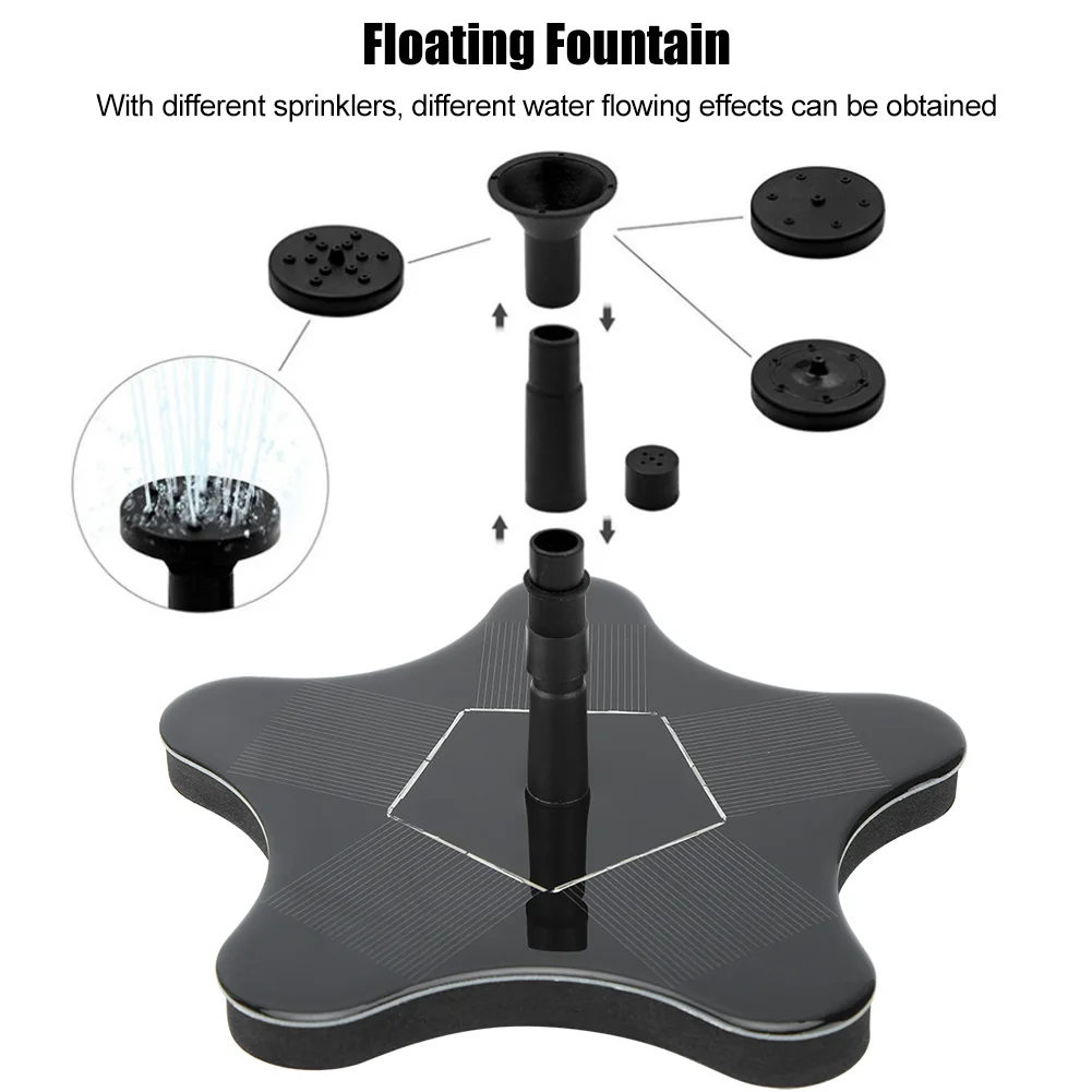 Solar-Power Floating Water Fountain Pump Low Noise Automatic Operation Panel Kit For Garden Outdoor Bird Bath​ Decor​ | Дом и сад