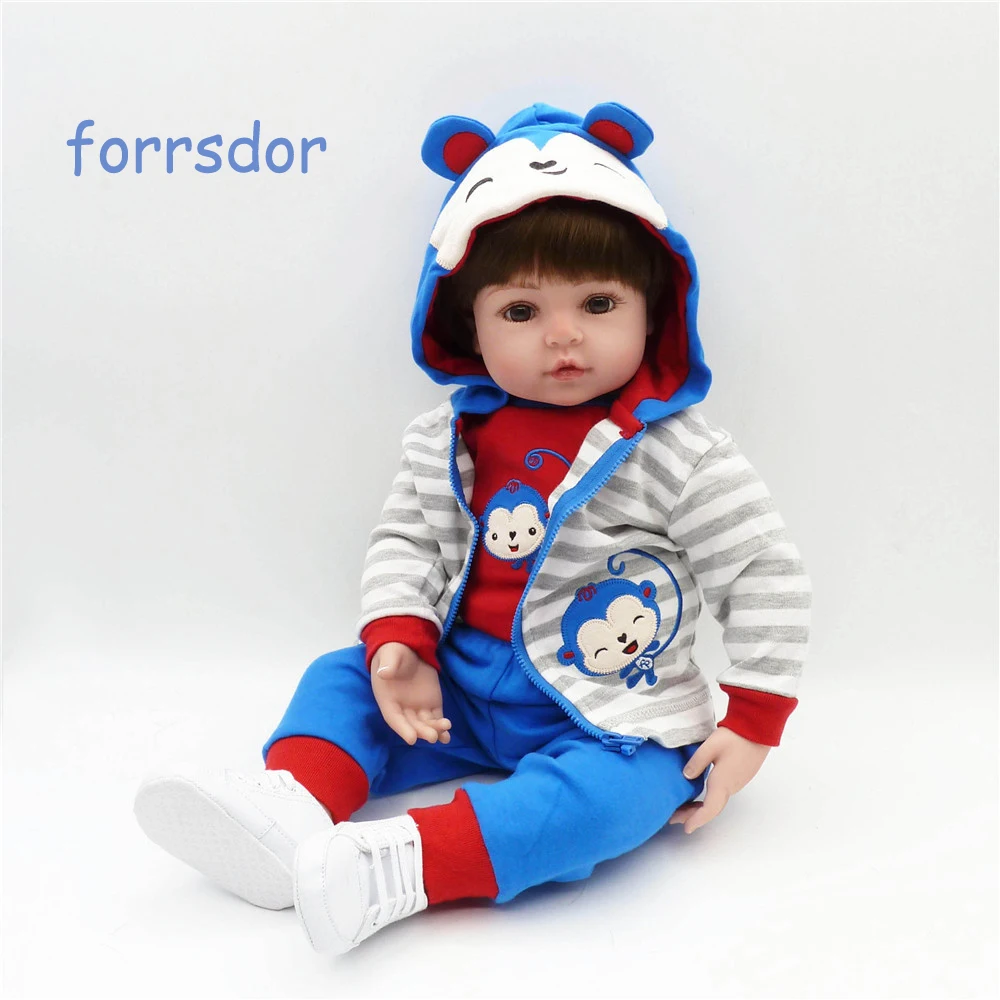

Newborn 19-inch babe reborn doll reborn baby silicone Lifelike toddler Bonecas Baby Toy For Kids Birthday Gifts Playmate