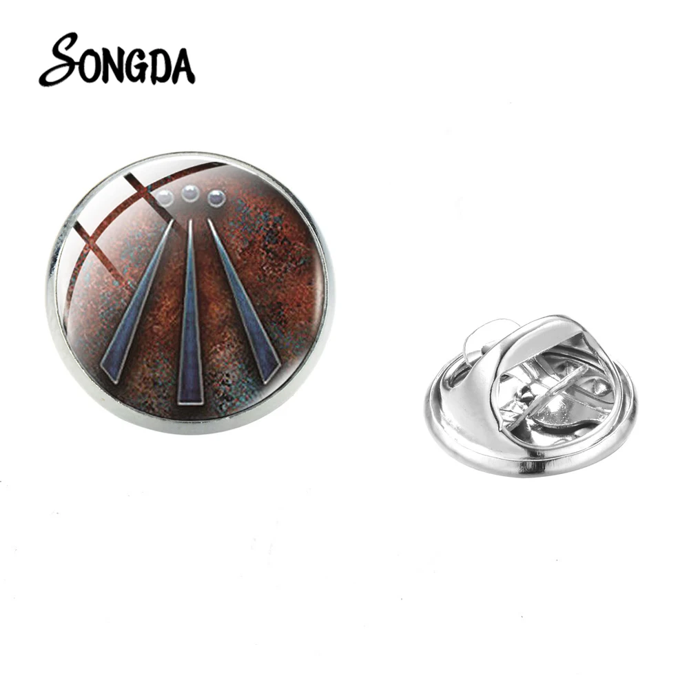 Винтажные значки Awen для лацканов с друидным символом арт-фото Круглые Стеклянные